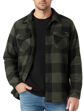 O'Neill Olive and Black Plaid Button Shacket